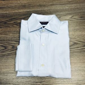 Zodiac Blue Twill French Cuff Dress Shirt 16.5 34/35